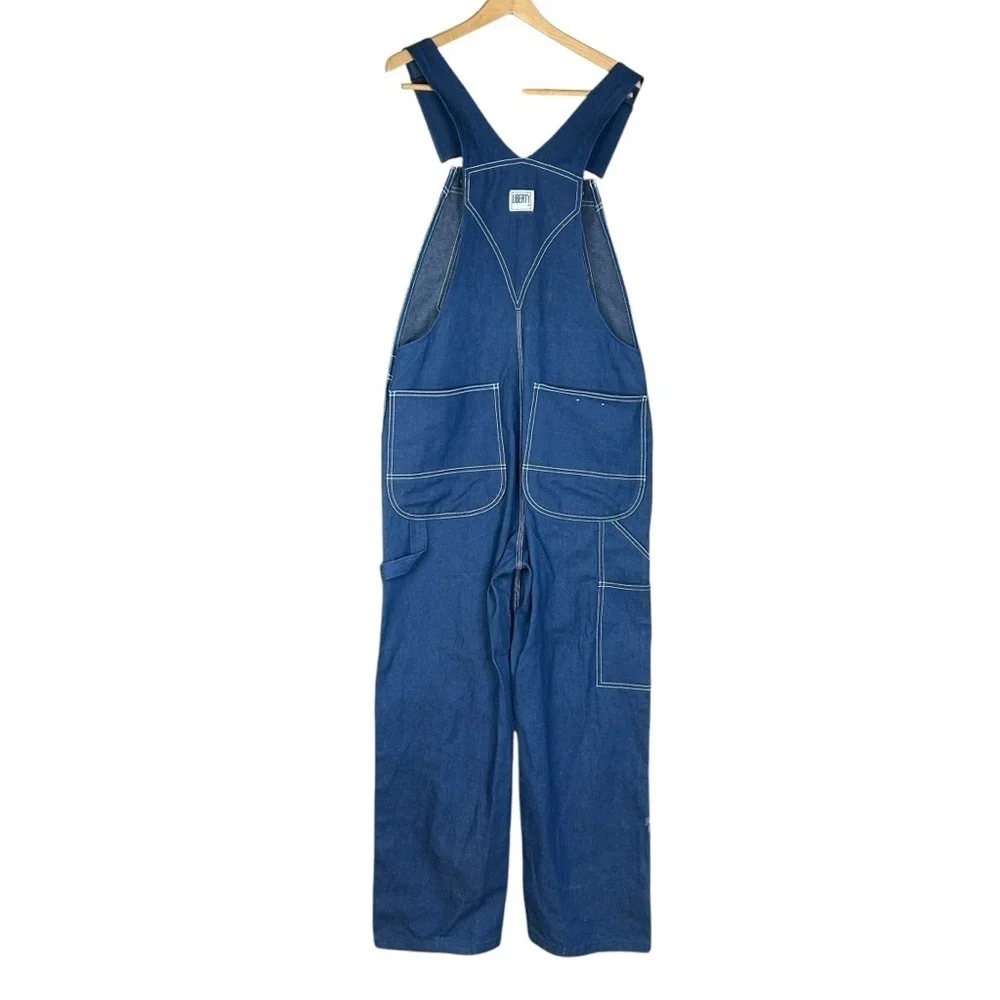 Vintage Liberty Men's Rigid Denim Bib Overalls 36 FLAW Grunge Normcore